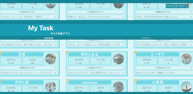 タスクを共有して、モチベーションをあげたい(MyTask)